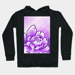 purple peony flower  kawaii pop art style print Hoodie